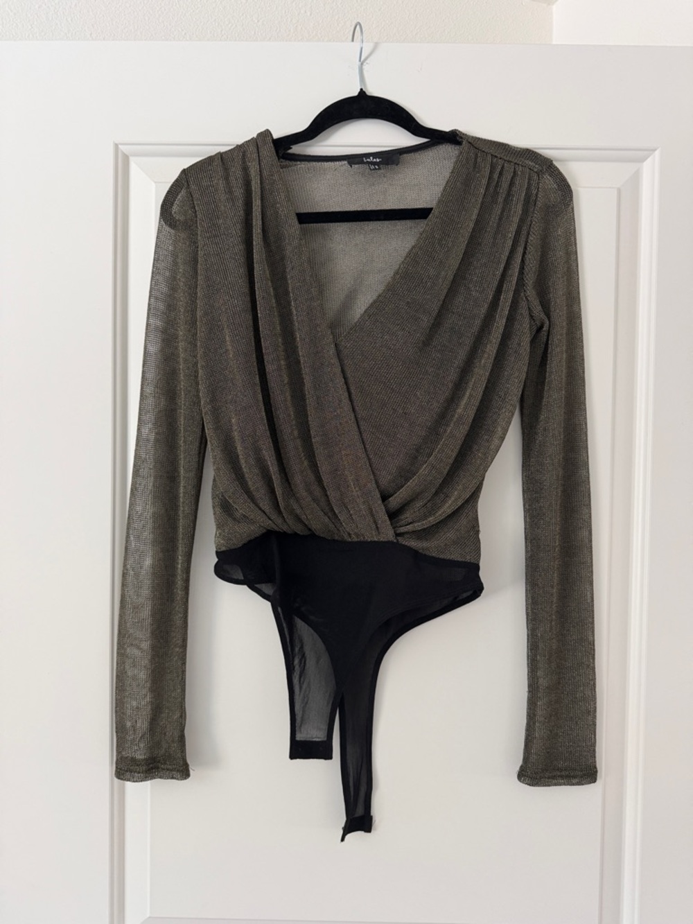 Lulu’s Mesh Long-Sleeve Bodysuit in Olive